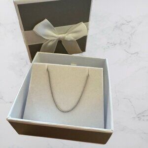 14K White Gold Spiga Chain Necklace Lobster Clasp 14" Long D14107 PEN31-14 1.25